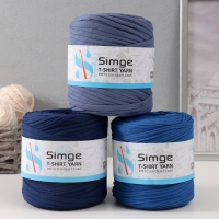 Трикотажная пряжа вторичная 90% хлопок,10% п/э, 100м/450&plusmn;50 гр (ультрамарин) МИКС