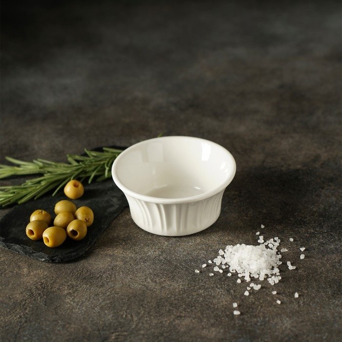 Рамекин из жаропрочной керамики Доляна &laquo;Маффин&raquo;, 150 мл, d=8,7 см, цвет белый