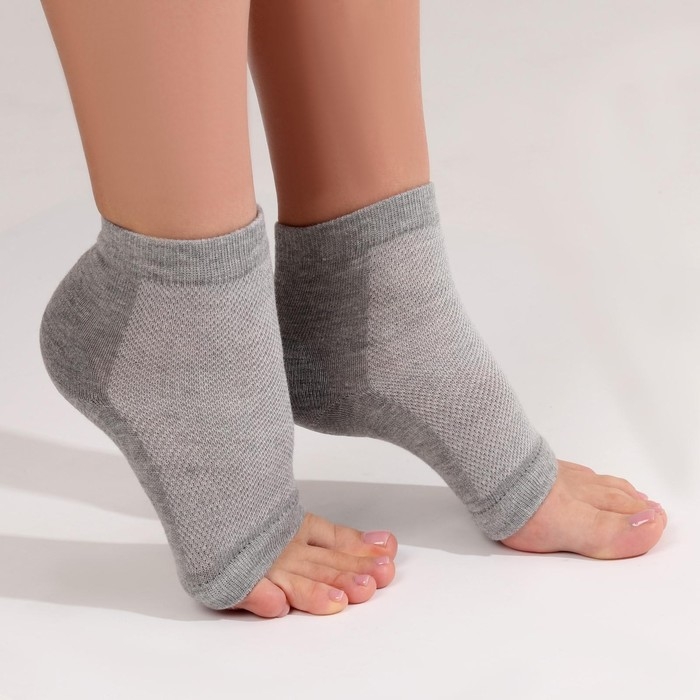 Напяточники для педикюра, увлажняющие, 16 &times; 8,5 см, ONE SIZE, цвет серый