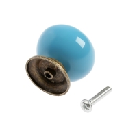Ручка кнопка DOME Ceramics 003, керамическая, синяя Ручка кнопка DOME Ceramics 003, керамическая, синяя
