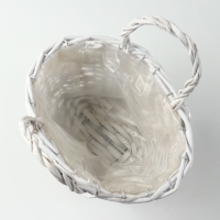 Корзина плетеная, 24 х 17/24 см, белая, ива