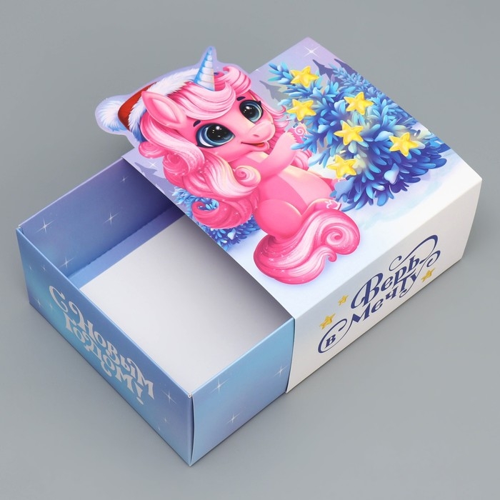 Подарочная коробка новогодняя складная &laquo;Верь в мечту&raquo;, 15 х 15 х 8 см, Новый год