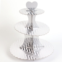 Подставка для пирожных &laquo;Зигзаги&raquo;, серебро