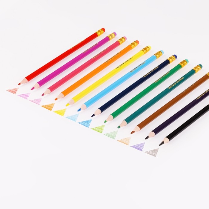 Карандаши 12 цветов Мульти-Пульти Карандаши 12 цветов Мульти-Пульти "Енот в Венеции", пластиковые, с ластиком, стираемые, картонная упаковка, европодвес