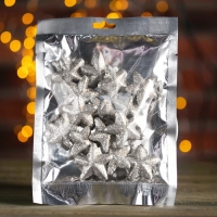 Фигурка для поделок и декора "Звезда", набор 15 шт., размер 1 шт. 3,5&times;3,5&times;2 см, цвет серебро