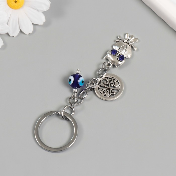 Брелок от сглаза металл "Сова с деревом" 7,5 см