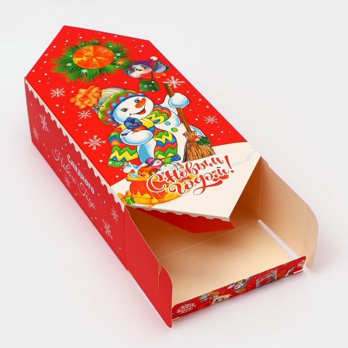 Новый год. Подарочная коробка - конфета новогодняя складная &laquo;Добра и веселья&raquo;, 18 х 28 х 10 см.