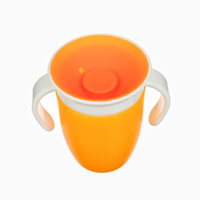 Поильник - непроливайка детский тренировочный &laquo;360&deg;&raquo;, 240 мл., с ручками, цвет оранжевый