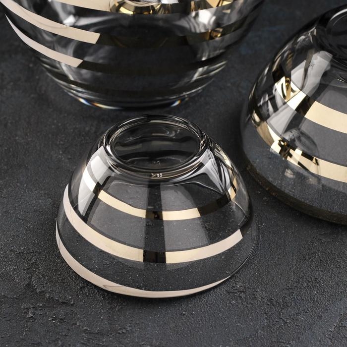 Набор салатников &laquo;Серпантин&raquo;, 3 предмета: 1,75, 800 мл, 250 мл, цвет напыления золотой