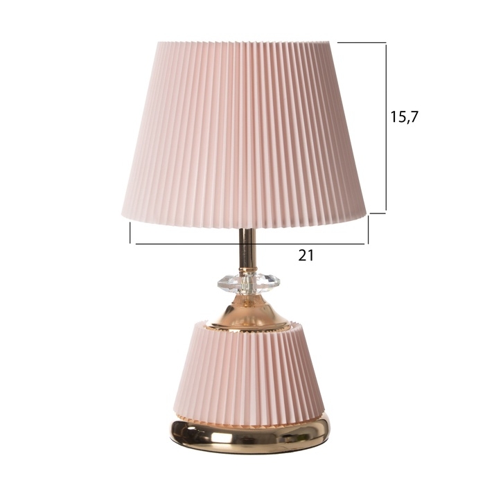 Лампа настольная "Клаудия" 1х40Вт Е27+LED подсветка основания розовый/золото 15х15х32,5см