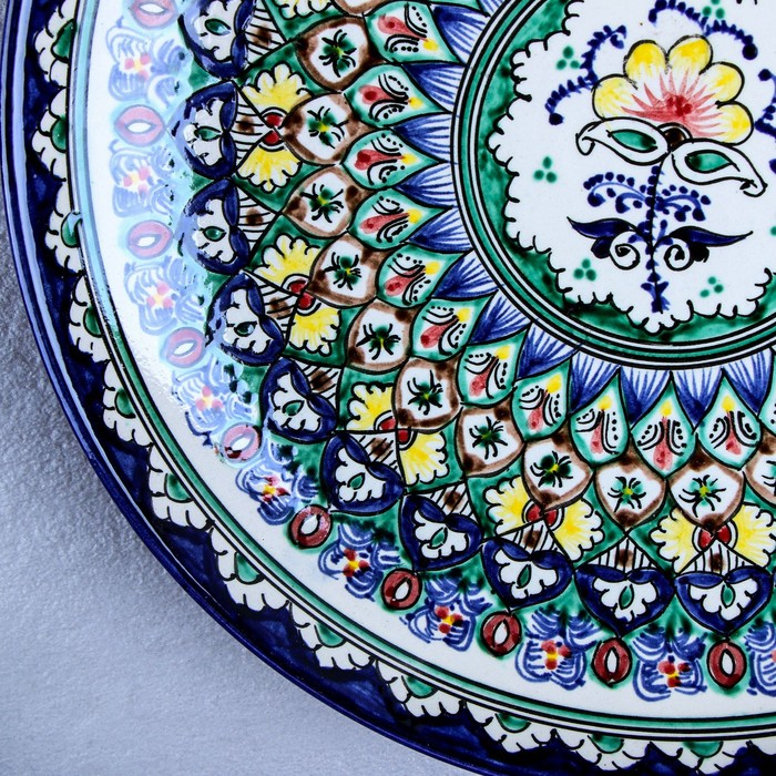 Ляган Риштанская Керамика Ляган Риштанская Керамика "Узоры", 32 см, синий