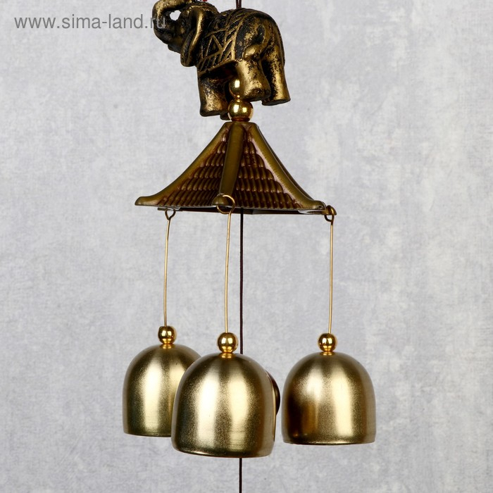 Музыка ветра металл "Индийский слон" 6 колокольчиков 50 см