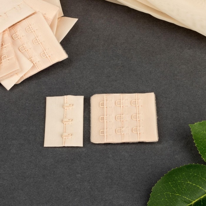 Застёжка для бюстгальтера, 3 ряда 3 крючка, 4,6 &times; 2,7 см, 4,6 &times; 5 см, 10 шт, цвет бежевый