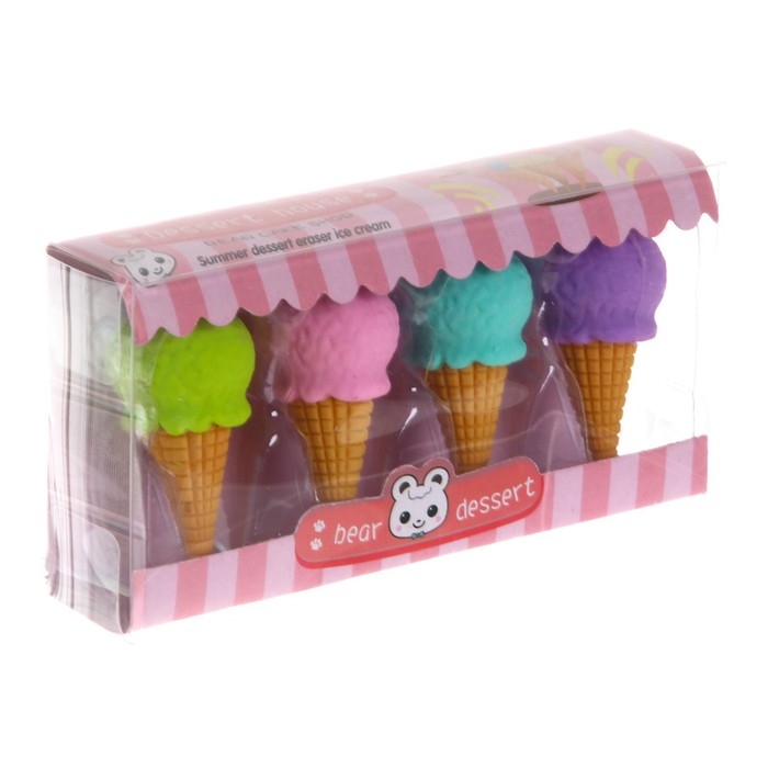 Набор фигурных ластиков &laquo;Вкусняшки&raquo;, 4 штуки, МИКС