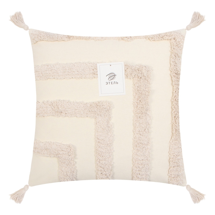 Наволочка декоративная &laquo;Этель&raquo; Бохо, 45х45 см, цвет молочный, 100% хлопок