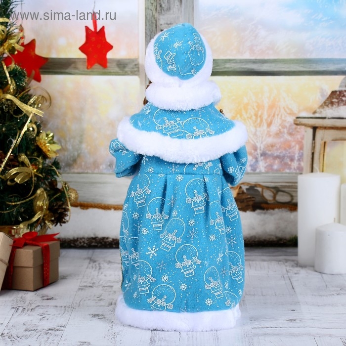 Снегурочка Снегурочка "Голубая шубка с посохом" двигается, 40 см