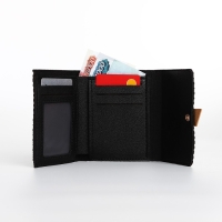 Кошелёк женский на кнопке, цвет чёрный Кошелёк женский на кнопке, цвет чёрный