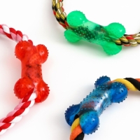Игрушка тренировочная канатная "Круг с косточкой", до 100 г, микс цветов Игрушка тренировочная канатная "Круг с косточкой", до 100 г, микс цветов