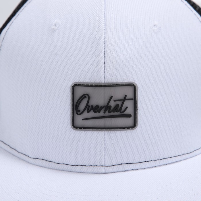 Кепка мужская с прямым козырьком Overhat, цвет белый, сетка, р-р 56 Кепка мужская с прямым козырьком Overhat, цвет белый, сетка, р-р 56