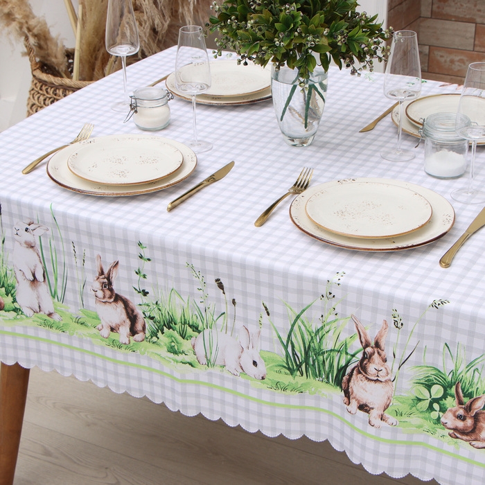 Скатерть Доляна "Easter joy" 145*220 см, 100% п/э