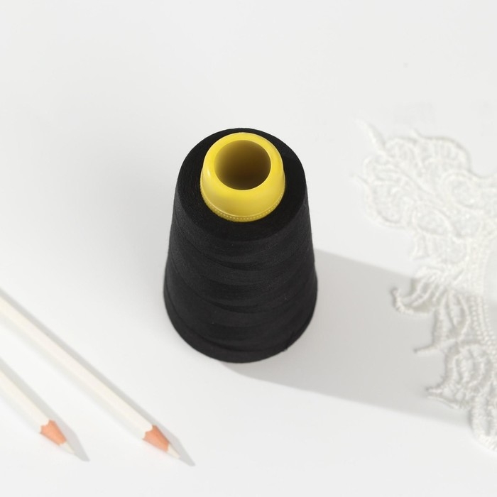 Нитки 40/2, 2700 м, цвет чёрный Нитки 40/2, 2700 м, цвет чёрный