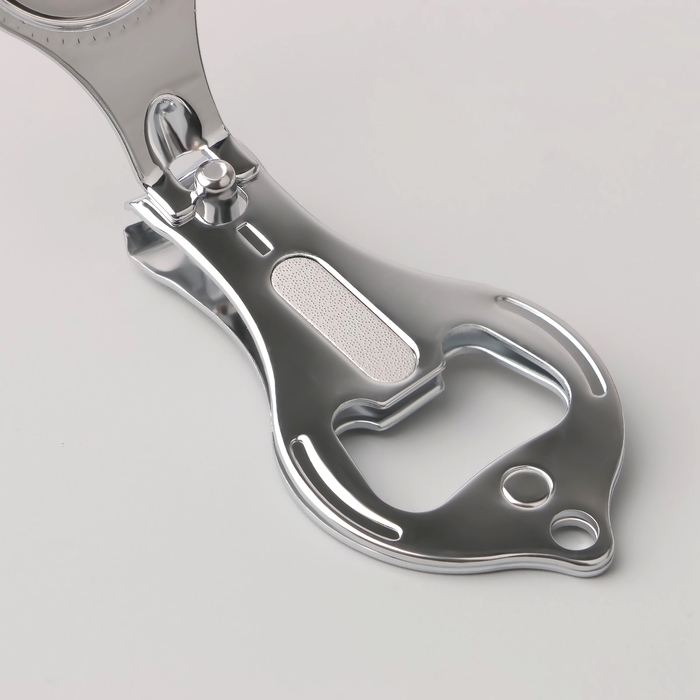 Кусачки-книпсер маникюрные, с пилкой, с открывашкой, 6 см, фасовка 12 шт, цвет серебристый Кусачки-книпсер маникюрные, с пилкой, с открывашкой, 6 см, фасовка 12 шт, цвет серебристый