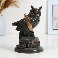 Копилка "Сова на книге" серый бронза, 21см Копилка "Сова на книге" серый бронза, 21см