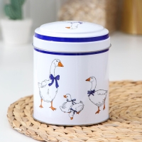 Банка для сыпучих продуктов «Гуси», 800 мл, круглая Банка для сыпучих продуктов «Гуси», 800 мл, круглая