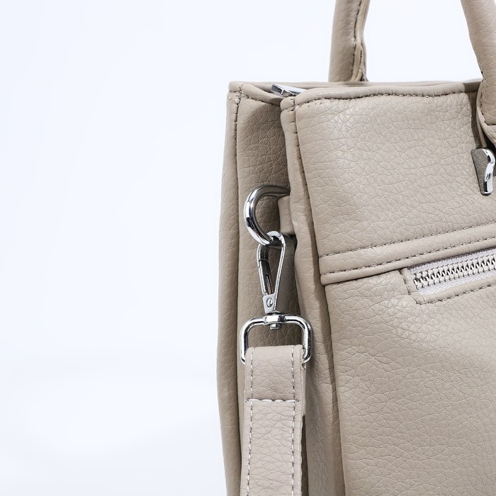 Сумка-тоут на молнии, 2 наружных кармана, цвет серый Сумка-тоут на молнии, 2 наружных кармана, цвет серый