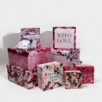 Набор коробок 10 в 1, упаковка подарочная, &laquo;Цветочный&raquo;, 10.2 х 10.2 х 6‒28.2 х 28.2 х 15 см