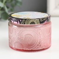 Банка для свечей стекло с крышкой "Мягкое пробуждение" 120 мл розовая, круглая 5х7х7 см Банка для свечей стекло с крышкой "Мягкое пробуждение" 120 мл розовая, круглая 5х7х7 см