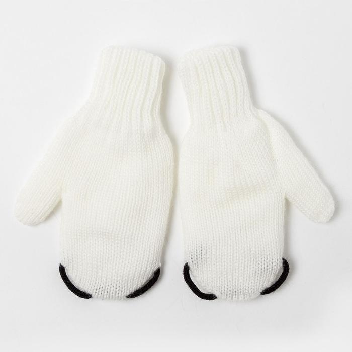 Варежки для девочки двойные &laquo;Панда&raquo;, белый, размер 12