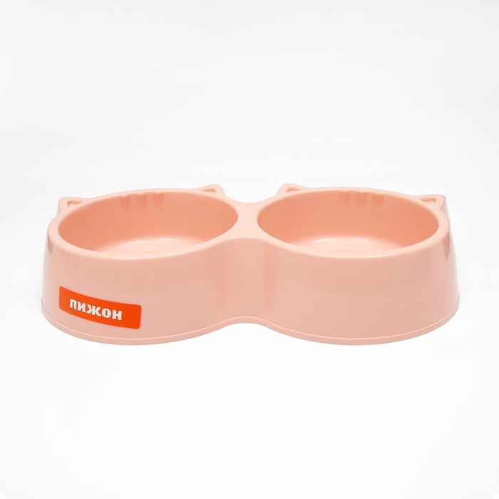 Миска двойная фигурная 28 х 14 х 5 см, бежевая
