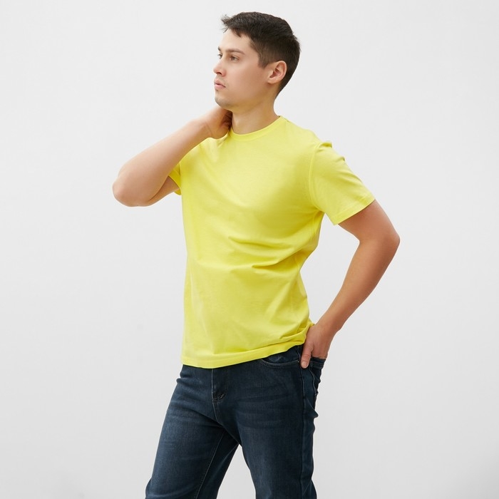 Футболка мужская, цвет жёлтый, размер 48