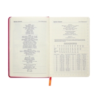 Ежедневник недатированный A5, 140л, клетка, кожзам, на резинке, черный срез, Фуксия