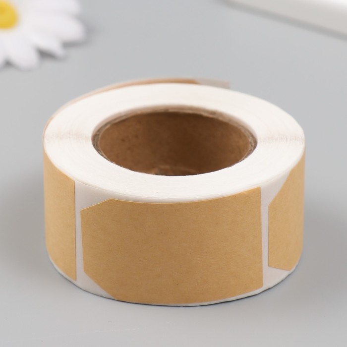 Наклейка бумага "Крафт. Бирка" 3х5 см 300 шт в рулоне