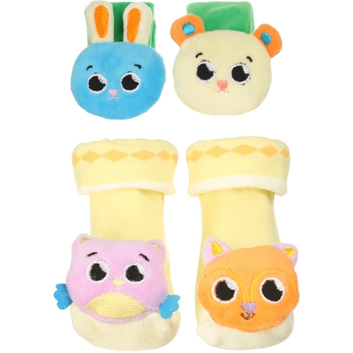 Подарочный набор &laquo;Погремушки на ручки и ножки: Зверята&raquo;, 4 шт, Крошка Я