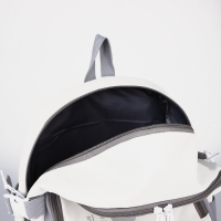 Рюкзак школьный из текстиля на молнии, 3 кармана, цвет белый/серый Рюкзак школьный из текстиля на молнии, 3 кармана, цвет белый/серый