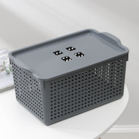 Корзина для хранения с крышкой &laquo;Лофт&raquo;, 5,3 л, 29,5&times;18,5&times;14,5 см, цвет серый