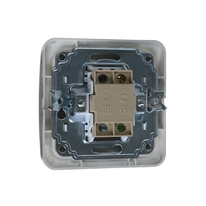 Выключатель Luazon Lighting Выключатель Luazon Lighting "Орион", 10 А, 1 клавиша, скрытый, серебристый