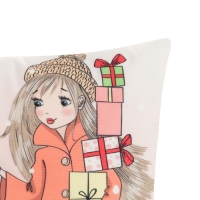 Наволочка декоративная Этель Девичьи истории&raquo;Shopping&raquo; 40х40 см, велюр