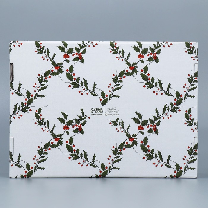 Коробка подарочная новогодняя складная &laquo;Ретро почта&raquo;, 30,7 х 22 х 9,5 см, Новый год