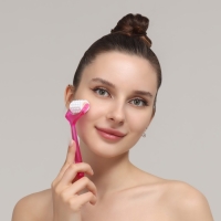 Массажёр для лица и зоны декольте, с шипами, 14 &times; 4,5 &times; 2,5 см, цвет МИКС