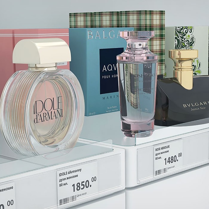 Ценникодержатель полочный самоклеящийся DBR30, 100&times;0,3&times;3 см, цвет прозрачный