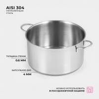 Кастрюля из нержавеющей стали &laquo;Грейт&raquo;, 2,8 л, капсульное дно, индукция