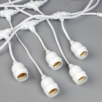 Гирлянда «Ретро белт-лайт» со свесами 10 и 20 см, 10 м, IP54, УМС, 2W, белая нить, шаг 50 см, Е27 (без ламп), 220 В Гирлянда «Ретро белт-лайт» со свесами 10 и 20 см, 10 м, IP54, УМС, 2W, белая нить, шаг 50 см, Е27 (без ламп), 220 В