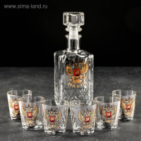 Набор питьевой &laquo;Герб России&raquo;, 7 предметов: графин 500 мл, стопка 50 мл, 6 шт