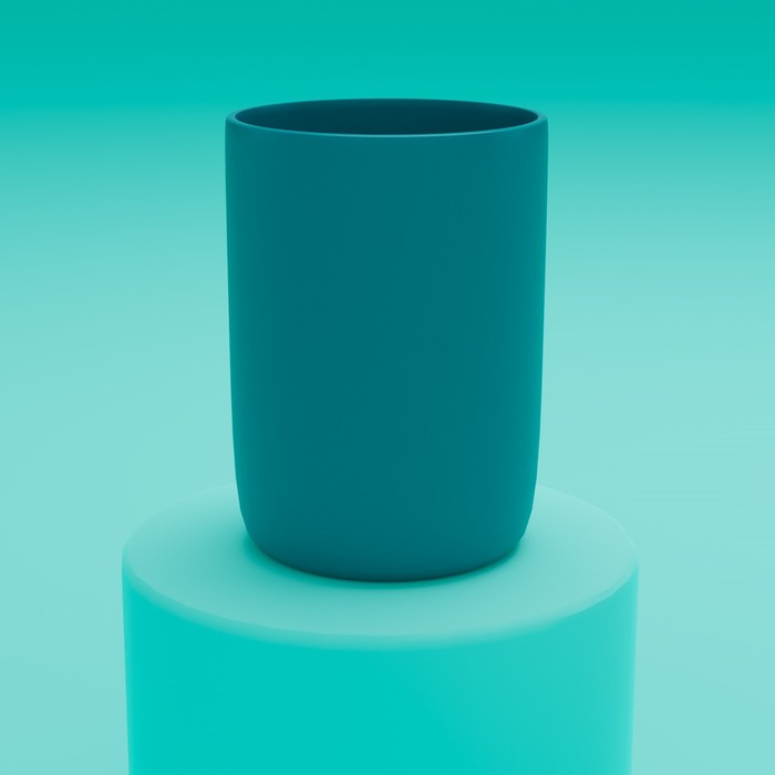 Набор аксессуаров для ванной комнаты &laquo;Тринити&raquo;, 6 предметов (мыльница, дозатор для мыла, два стакана, ёрш, ведро), цвет голубой