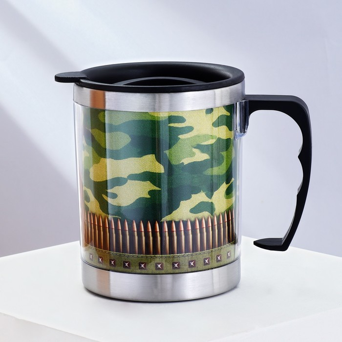 Термокружка &laquo;23 февраля&raquo;, с крышкой, 400 мл