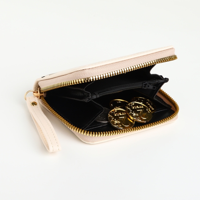 Кошелёк на молнии, цвет бежевый Кошелёк на молнии, цвет бежевый